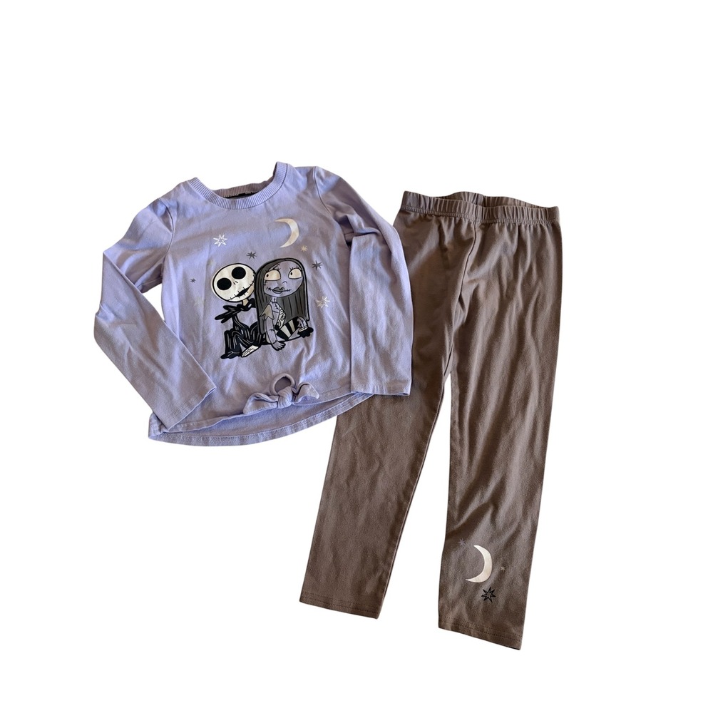 Disney The Nightmare Before Christmas Jack and Sally Girls 2Piece Outfit Size 5T